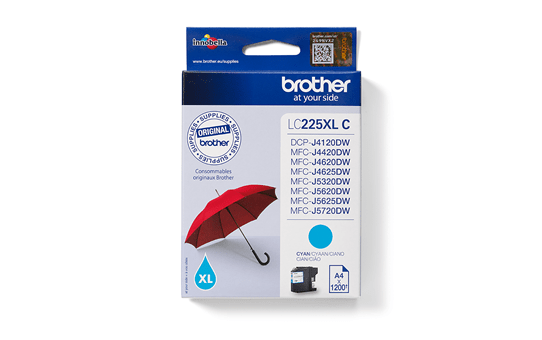 Brother LC-225XL-C Tintenpatrone (Regenschirm) für MFC J4420DW, MFC J4425DW, J5620DW, cyan Brother LC-225XL-C Tintenpatrone (Regenschirm) für MFC J4420DW, MFC J4425DW, J5620DW, cyan