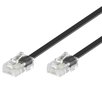 ISDN Anschlusskabel  2x RJ45 Stecker 8P4C, 6 Meter, schwarz