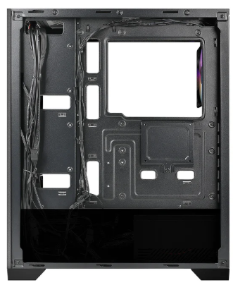 Miditower AzzA Aerohex Gaming Gehäuse ohne Netzteil, USB3/Audio, 4x120er RGB-Lüfter, schwarz