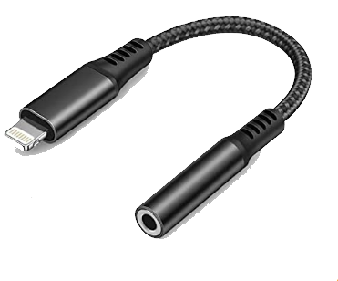 Lightning (Stecker) auf Audio (Buchse) Adapter für Apple Geräte, schwarz Lightning (Stecker) auf Audio (Buchse) Adapter für Apple Geräte, schwarz