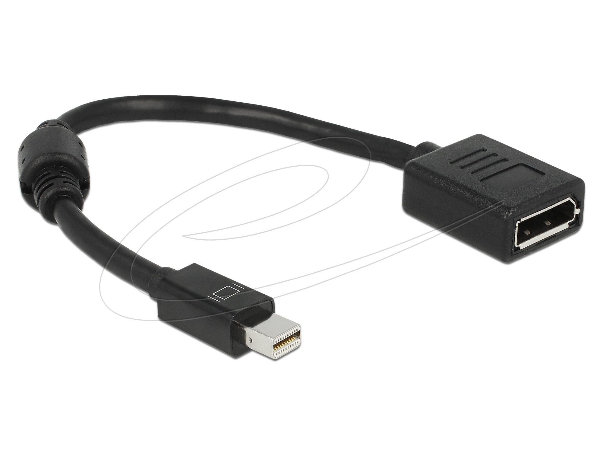 Mini DisplayPort DP 1.4 Adapter 1x Mini DP Stecker / 1x DP Buchse, schwarz Mini DisplayPort DP 1.4 Adapter 1x Mini DP Stecker / 1x DP Buchse, schwarz