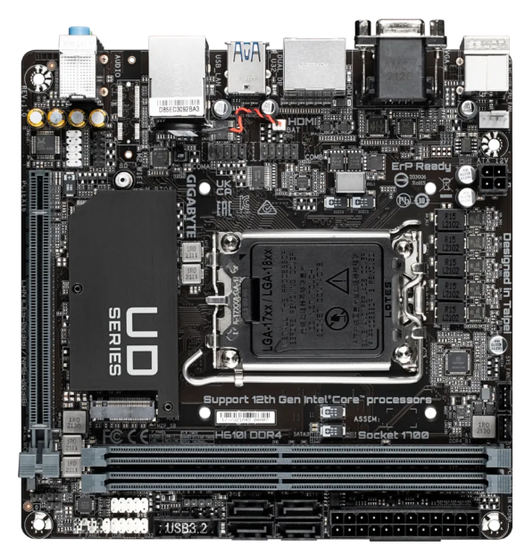 Gigabyte H610I-DDR4 Sockel 1700, 2xDDR4 HDMI / DP / 1xM.2, mini-ITX