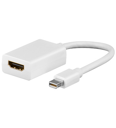 Mini DisplayPort HDMI Adapter 1x Mini DP Stecker / 1x HDMI Kupplung, weiss, ca. 10cm Mini DisplayPort HDMI Adapter 1x Mini DP Stecker / 1x HDMI Kupplung, weiss, ca. 10cm