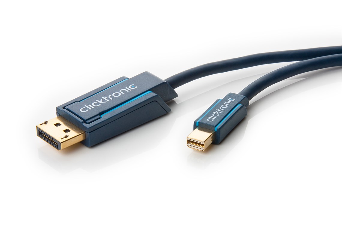 Clicktronic Mini DisplayPort / DisplayPort Kabel 2 Meter 1x Mini DP Stecker / 1x DP Stecker