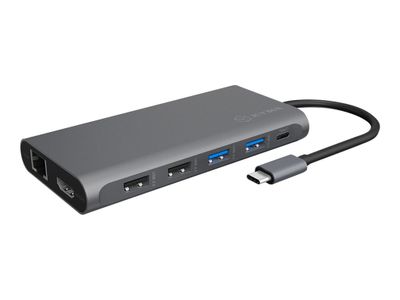 USB C Multiport-Adapter - USB 3.1 Typ C-Stecker > 2xHDMI/ DP / 6xUSB / RJ45 / CR -Buchse, anthrazit USB C Multiport-Adapter - USB 3.1 Typ C-Stecker > 2xHDMI/ DP / 6xUSB / RJ45 / CR -Buchse, anthrazit