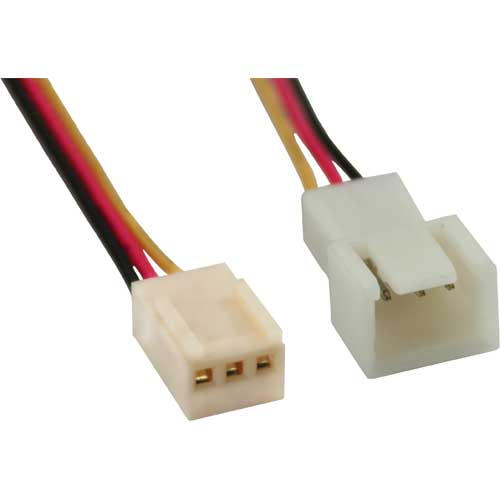 Strom-Verlängerungskabel für Lüfter 30cm 3-pol. Molex Stecker / 3-pol. Molex Buchse mit Tachosignal Strom-Verlängerungskabel für Lüfter 30cm 3-pol. Molex Stecker / 3-pol. Molex Buchse mit Tachosignal