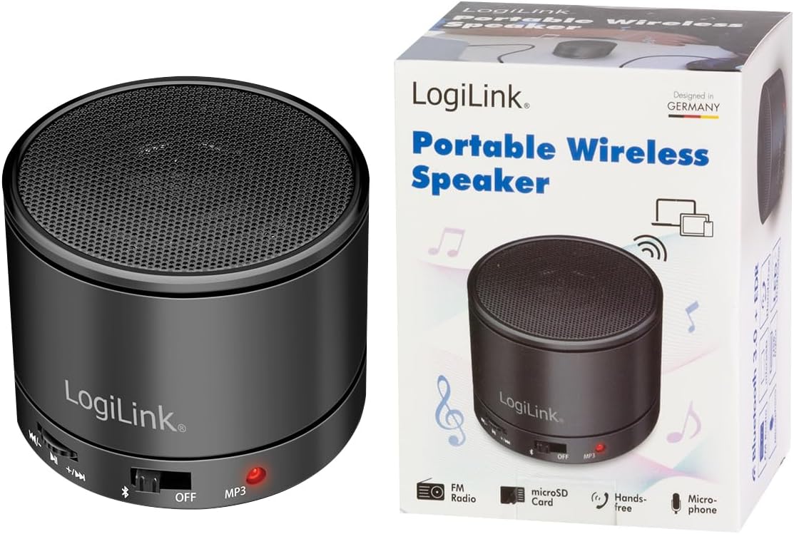 LogiLink Bluetooth Lautsprecher mit MP3-Player und FM Radio, schwarz LogiLink Bluetooth Lautsprecher mit MP3-Player und FM Radio, schwarz