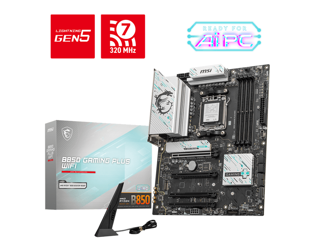 MSI B850 Gaming Plus WiFi Sockel AM5, 4xDDR5 3x M.2 HDMI, ATX