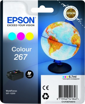 Epson T267 Tintenpatrone (Globus) für WorkForce WF-100, 6,7ml farbig Epson T267 Tintenpatrone (Globus) für WorkForce WF-100, 6,7ml farbig