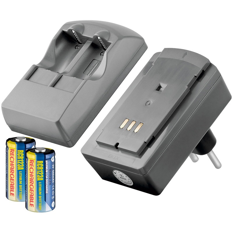 Akkuladegerät mit 2x Akku CR 123 AR (2x500mAh LION) Akkuladegerät mit 2x Akku CR 123 AR (2x500mAh LION)