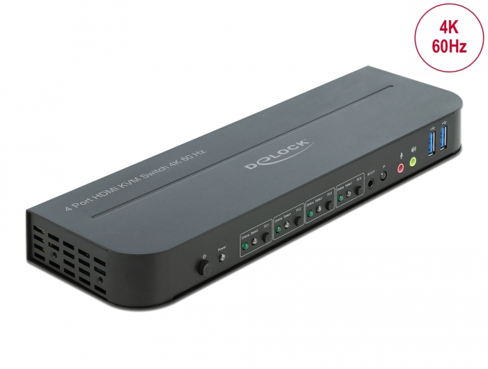 DeLock 11483 KVM Switch 4PC/1xTFT HDMI 4K 60Hz mit USB 3 + Audio