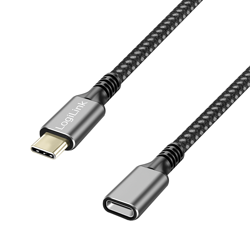 USB C/C Verlängerung 1 M. - USB Typ C-Stecker > USB Typ C-Buchse, schwarz