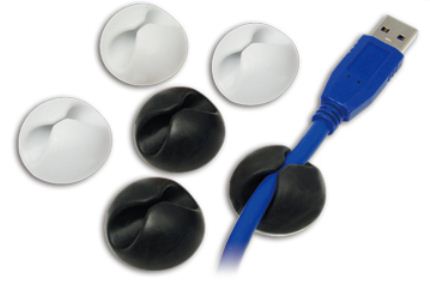 Kabel Organizer  6 Klips zur Kabelbefestigung, 3x schwarz, 3x weiss