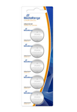 Knopf-Batterie  5x CR2450 - 24x5mm, Lithium, 3V, 600mAh