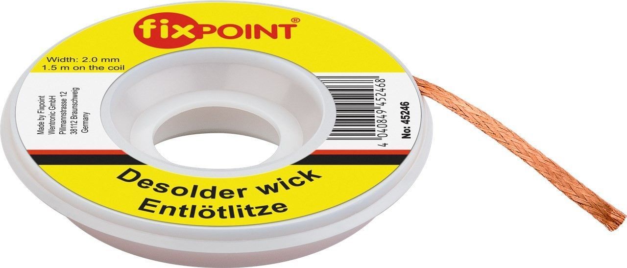 Entlötlitze 2.0 mm zur Entfernung von Lötmittel an Lötstellen, 1,5 m Entlötlitze 2.0 mm zur Entfernung von Lötmittel an Lötstellen, 1,5 m