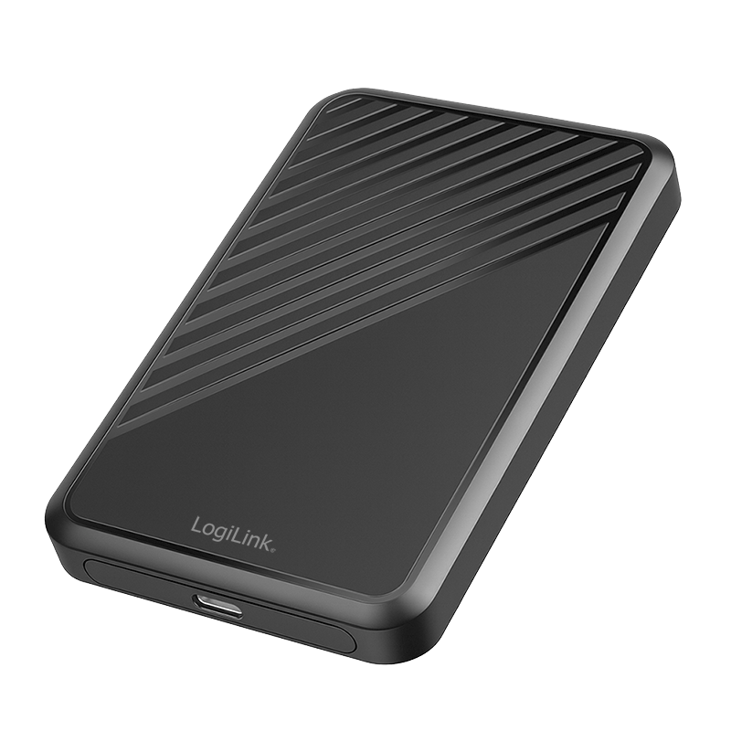 LogiLink  USB 3.2 Gehäuse für 2.5" SATA HDD's, PVC schraubenlos, schwarz