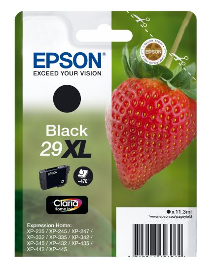 Epson 29XL Tintenpatrone (Erdbeere), schwarz 11,3ml / 470 Seiten Epson 29XL Tintenpatrone (Erdbeere), schwarz 11,3ml / 470 Seiten