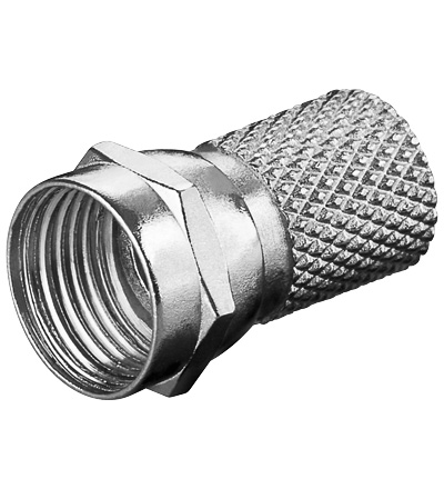 SAT Antennen F-Stecker, schraubbar, gerade Bauform, metall SAT Antennen F-Stecker, schraubbar, gerade Bauform, metall
