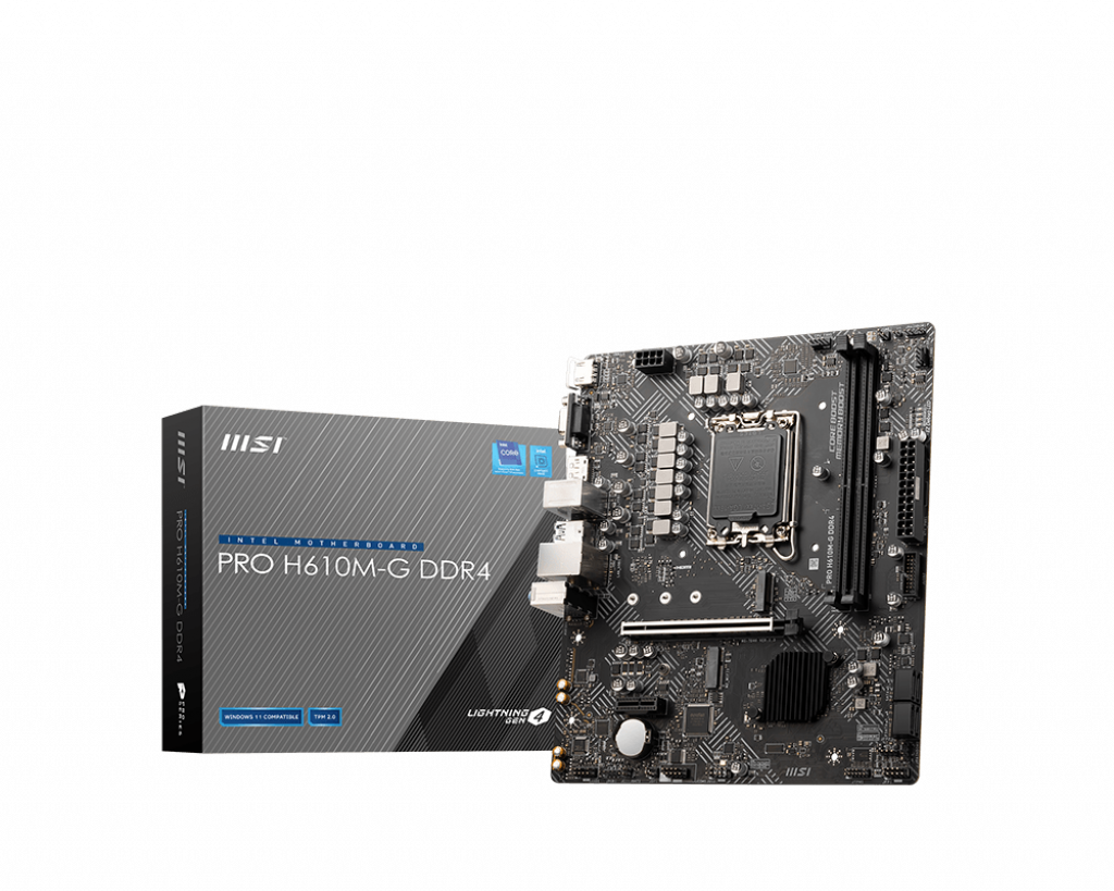 MSI Pro H610M-G Sockel 1700, 2xDDR4 HDMI / DP / VGA / M.2 / mATX MSI Pro H610M-G Sockel 1700, 2xDDR4 HDMI / DP / VGA / M.2 / mATX