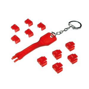 Netzwerk RJ45 Port Blocker, 1 Schlüssel mit 10 Locks, rot Netzwerk RJ45 Port Blocker, 1 Schlüssel mit 10 Locks, rot