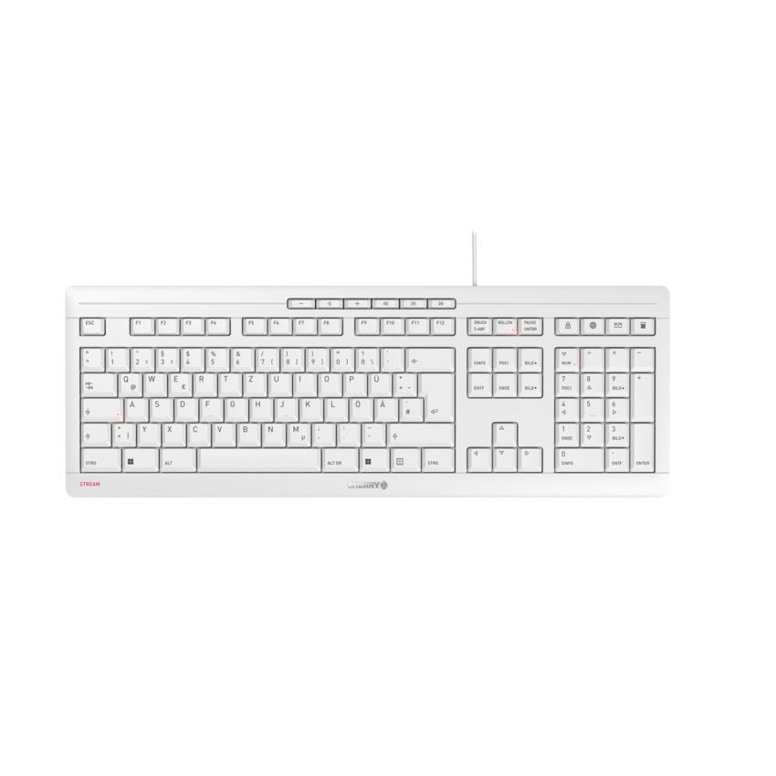 Cherry JK-8500DE-0 STREAM Corded Tastatur USB, deutsch, hellgrau Cherry JK-8500DE-0 STREAM Corded Tastatur USB, deutsch, hellgrau