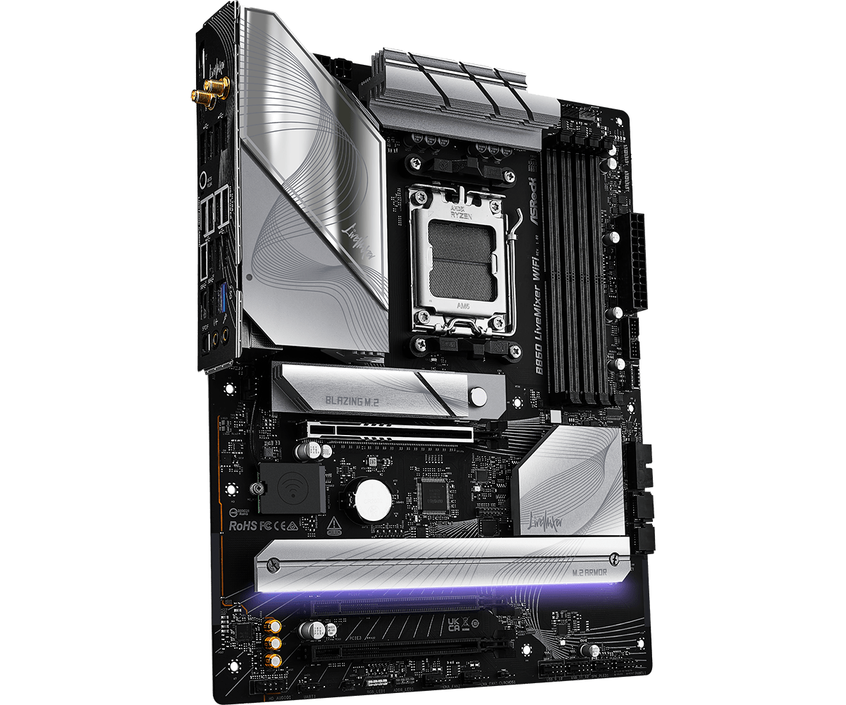 ASRock B850 LiveMixer WiFi Sockel AM5, 4xDDR5  3xM.2 / DP / HDMI , ATX