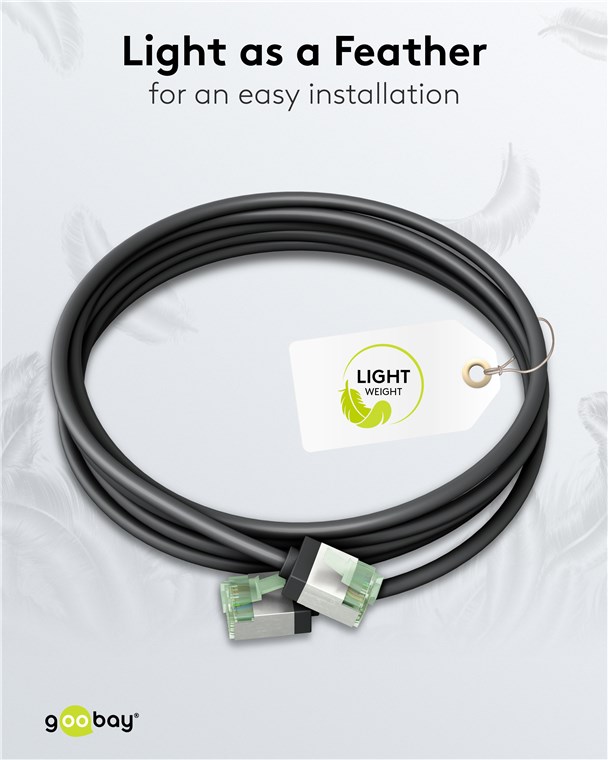 Netzwerk Patchkabel slim 1m schwarz Ultraflexibles Cat 8.1 U/FTP, extra kurze Stecker Netzwerk Patchkabel slim 1m schwarz Ultraflexibles Cat 8.1 U/FTP, extra kurze Stecker
