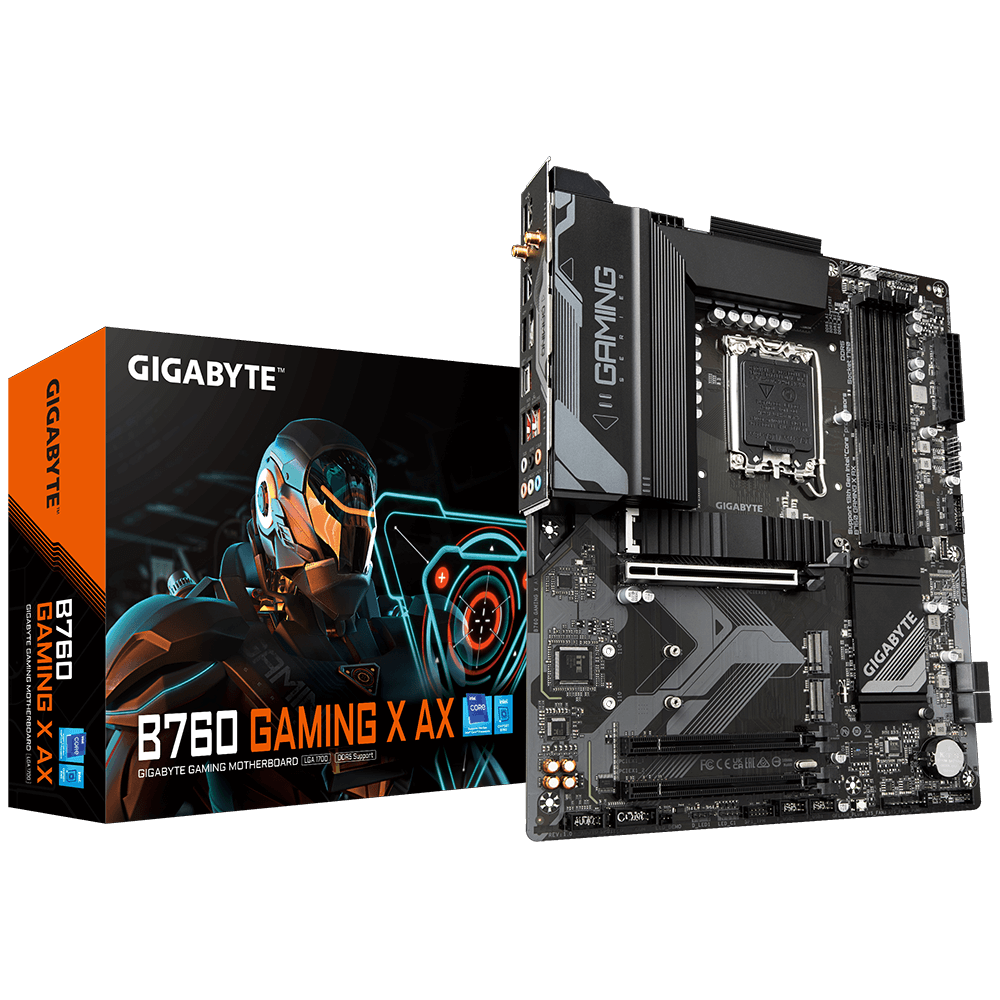 Gigabyte B760 Gaming X AX Sockel 1700, 4xDDR5  HDMI / DP / 2x M.2 / ATX