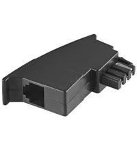 TAE Adapter  TAE/F-Stecker auf Western-Buchse (RJ11), 4 polig belegt